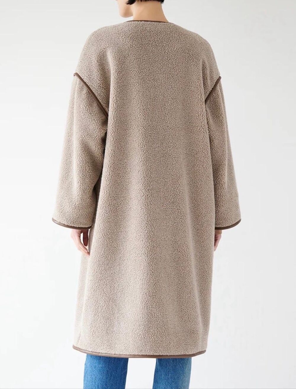 Velvet by Graham & Spencer $378 Greenwich Faux Sherpa Long Coat Taupe Size S NWT - Picture 14 of 16